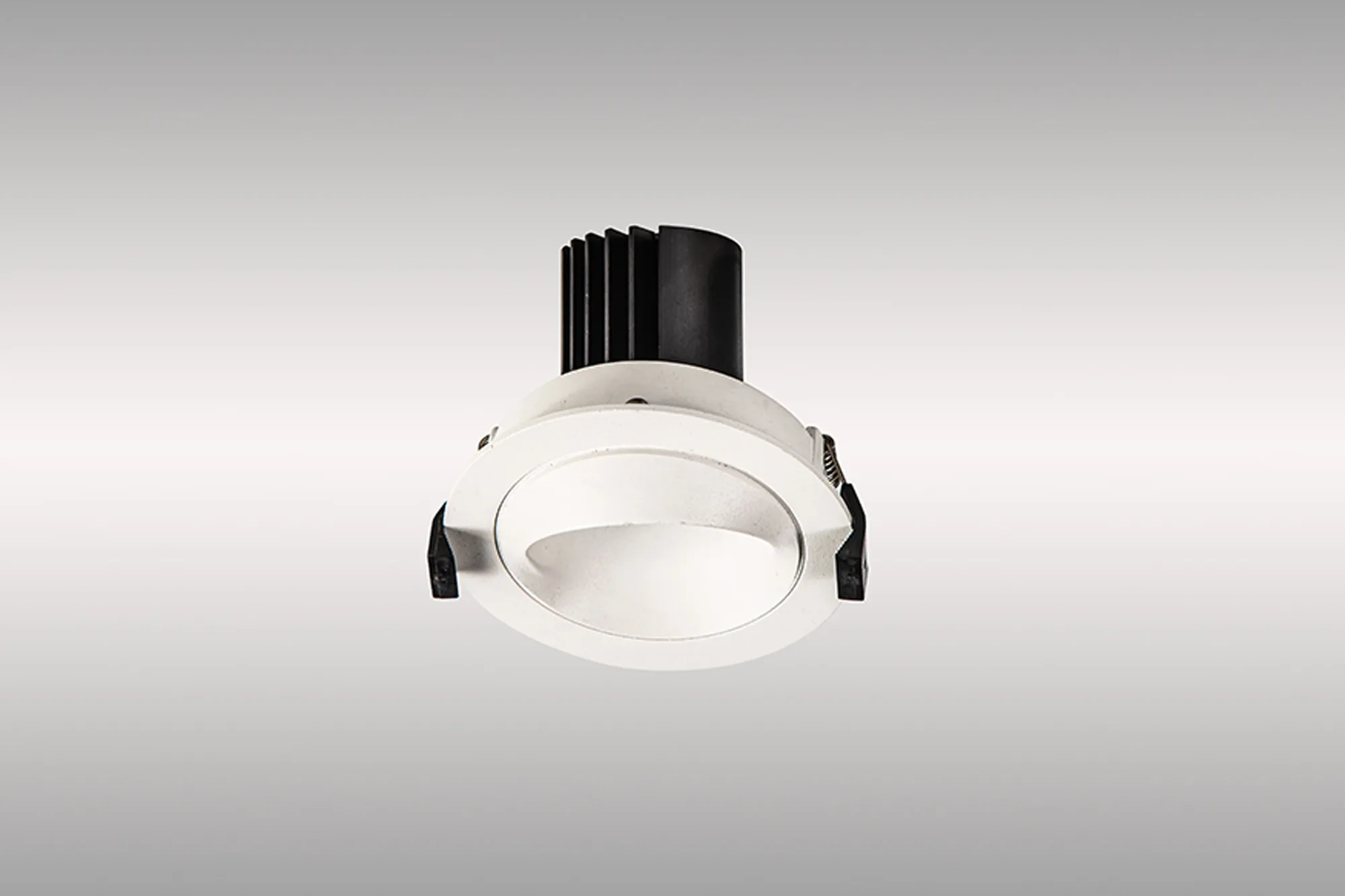 DM202352  Bonia 9 Powered by Tridonic 9W 840lm 3000K 24° LED Engine,250mA White/White 27° Angled Round Downlight , DRIVER NOT INC. 5yrs Warranty